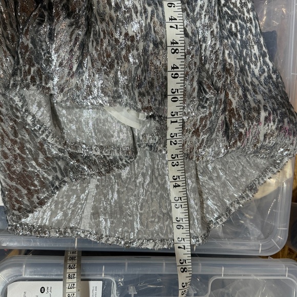 BA&SH silk blend Dara open-back ruched metallic fil coupé maxi dress NWT - Picture 7 of 7